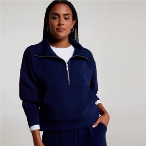 Navy Blue Women's Half-Zip Sweatshirt
